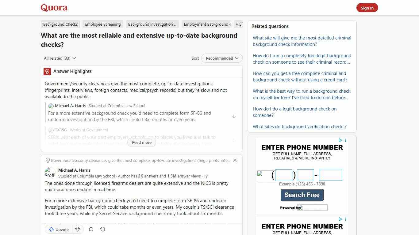 What are the most reliable and extensive up-to-date background checks? - Quora